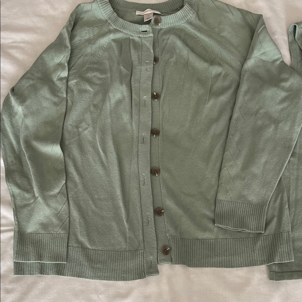 Christopher and Banks mint green tank top and cardigan set